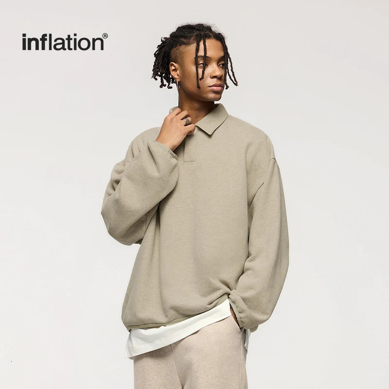 INFLATION Premium Comfort Quarter Sweatshirt Unisex 365 gsm Velvet Polo Neck 250207