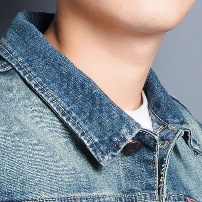 Elastic Denim Jacket Mens Slim Korean Autumn Spring Clothing Coat Fashionable Nostalgic High Quality Wash Old Male Classic 250207