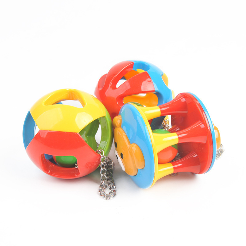 Parrot Bell Plastic Toy Ball Can Hang Color Contrasting Plastic Bell Ball Parrot Bird Toy