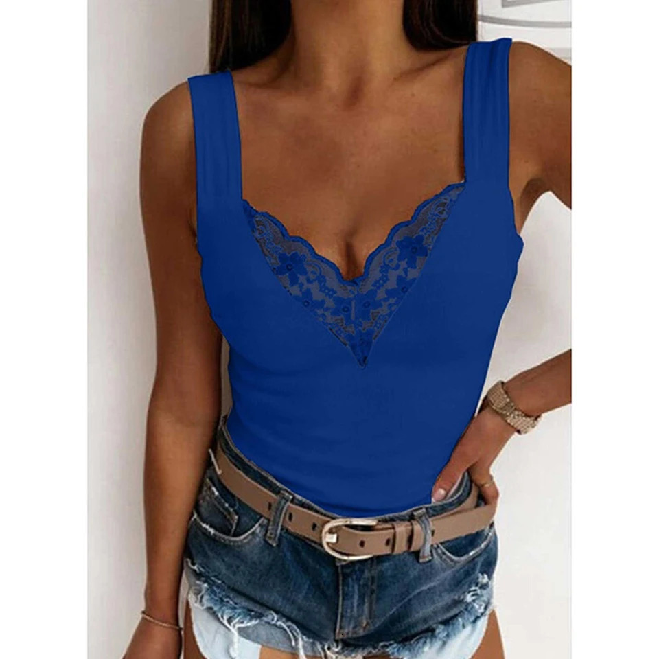 Womens Clothing Sexy Lace Tank Top For Ladies Autumn Basis Sleeveless Vest Pullover Y2K Tops Elegant Female T-shirts Tees 250207