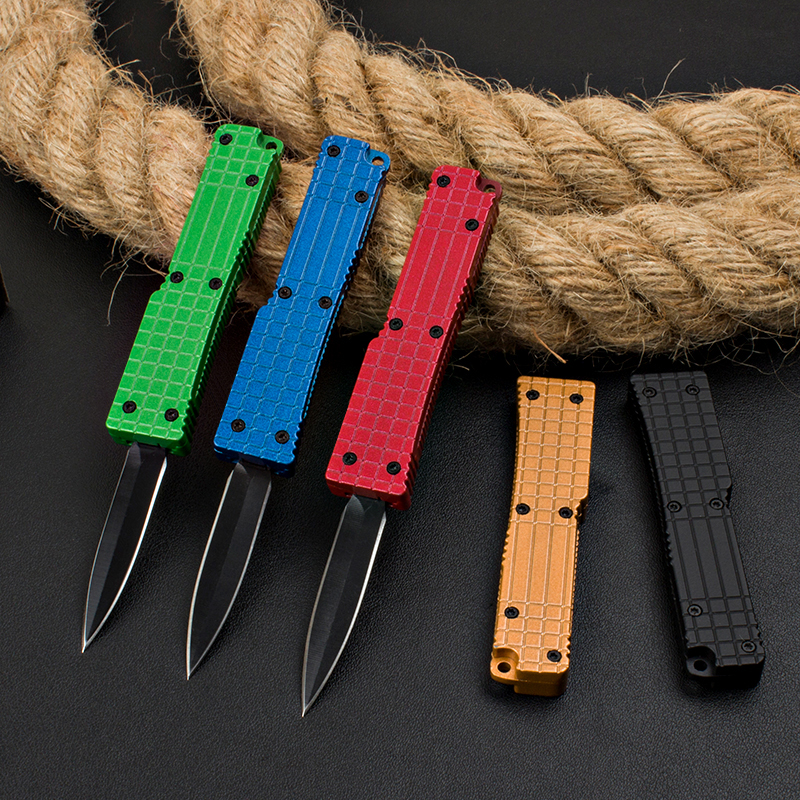 Small Tactical Knife 5Cr15Mov Black Oxide Double Edge Blade Zn-al Alloy Handle Mini EDC Pocket Knives 5 Styles