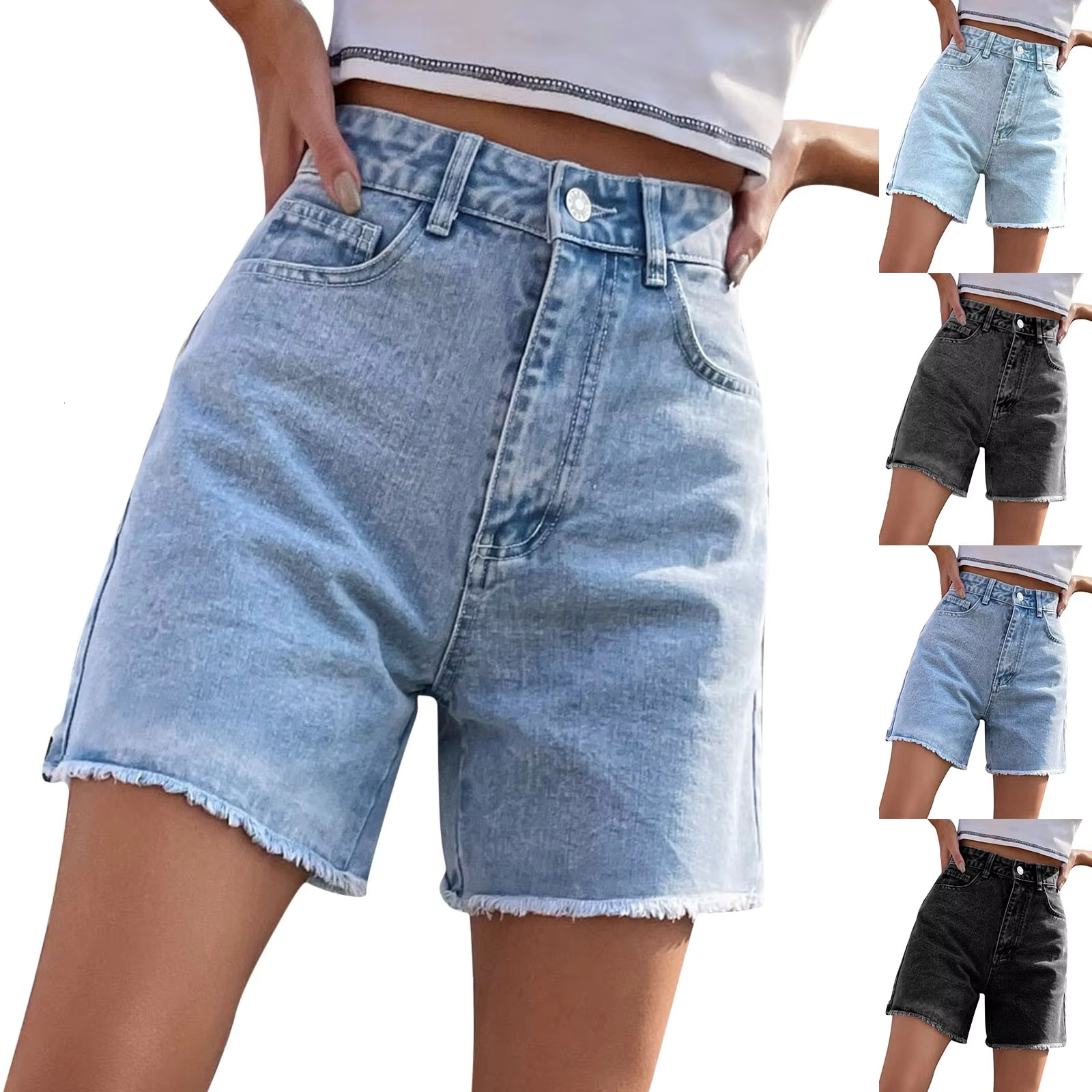 Summer New Designer Slim Fit Loose Half Body Denim Shorts Korean Retro High Waisted Denim Shorts Women's Street Wear Casual Pants Cortos