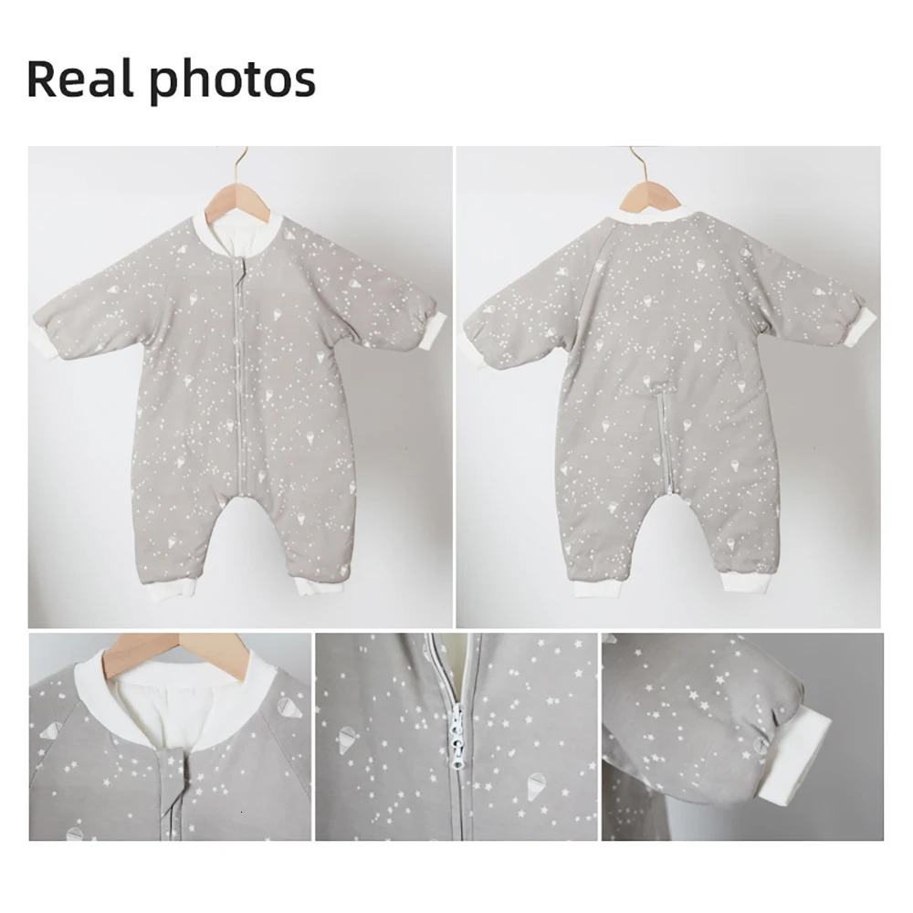 Baby Sleeping Bag Cute Flowers Print Toddler Sleepwear Walk Play Pajamas 2.5Tog Thick Winter Keep Warm Sleepsack 1-4 Years 250113