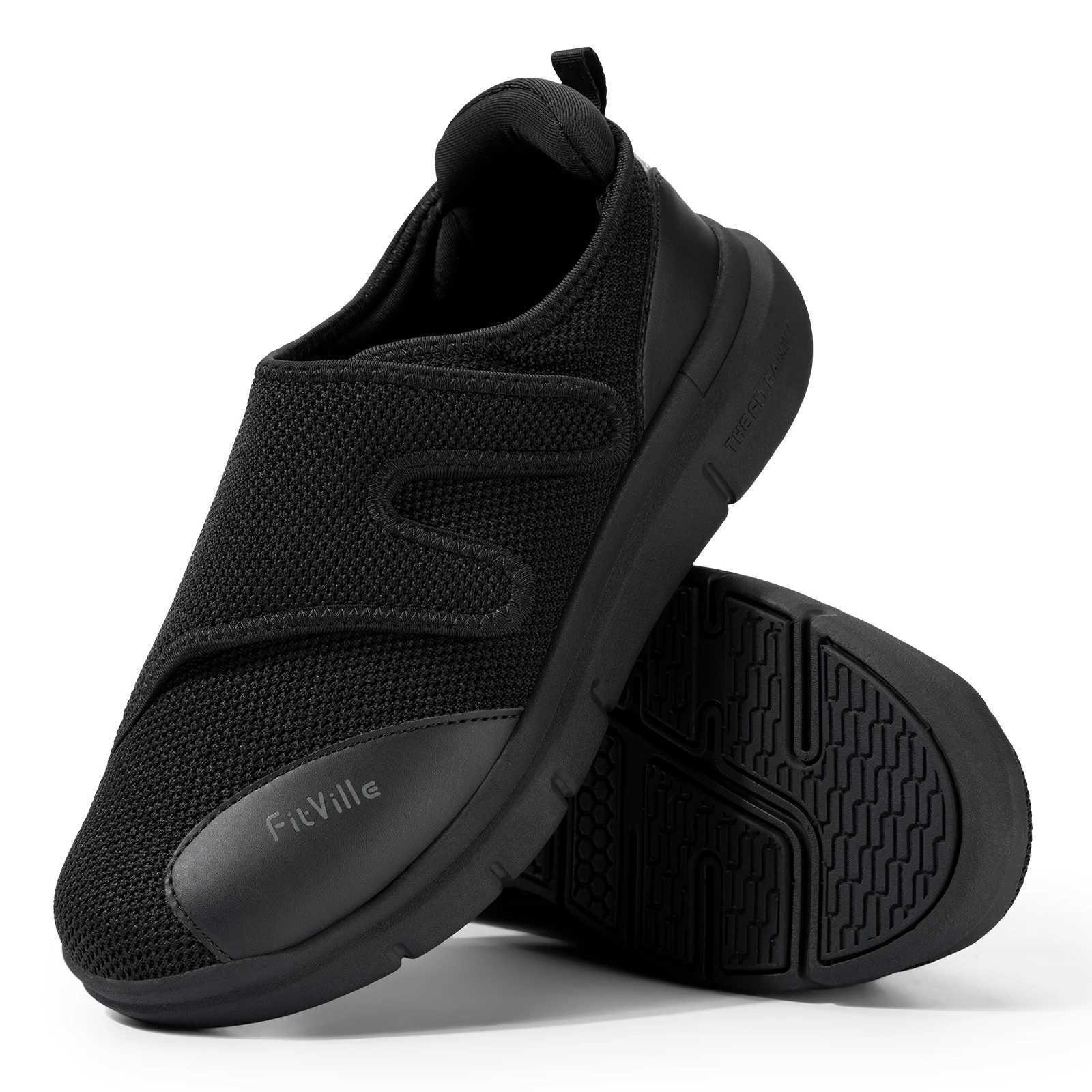 FitVille Diabetic Shoes for Men Extra Wide 4E Walking Shoes for Swollen Feet Orthopedic Adjustable with Arch Support CushioningC250207