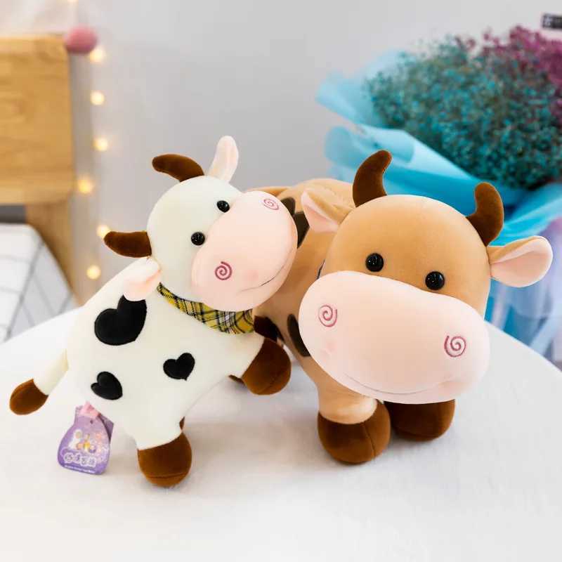 Cartoon cute soft cow toy Kaii girl cotton plush doll filling him decoration Y250208 Y260128