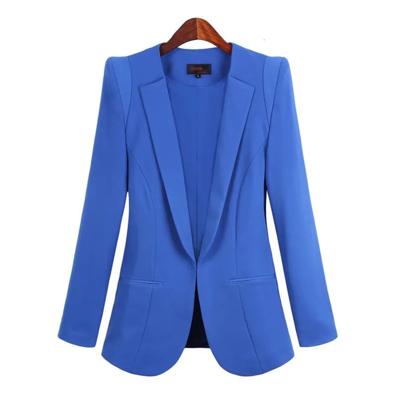 Korean Blazer Suit Jacket Women Autumn Spring Long Sleeve Notched Collar Work Blazers 3XL 4XL 5XL R654 250208wtt