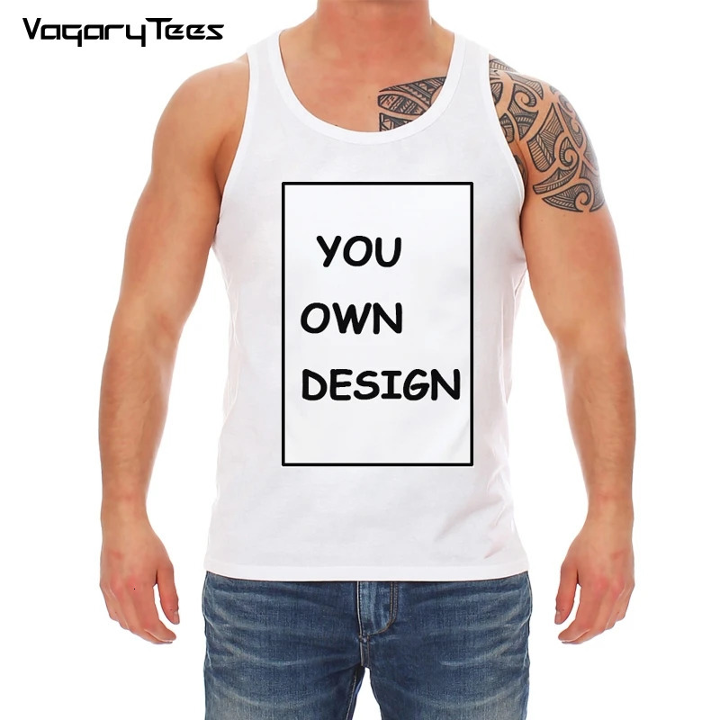 Print yourdesginpo Diy custom n fashion mens vest underwear womens direct wholesale 250207