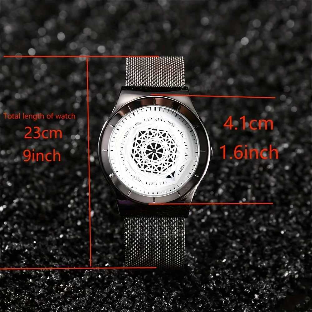 New Concept Pointless Black Technology Watch Mens and Womens Students Minimalist Fashion Trend Quartz Watch Z250207