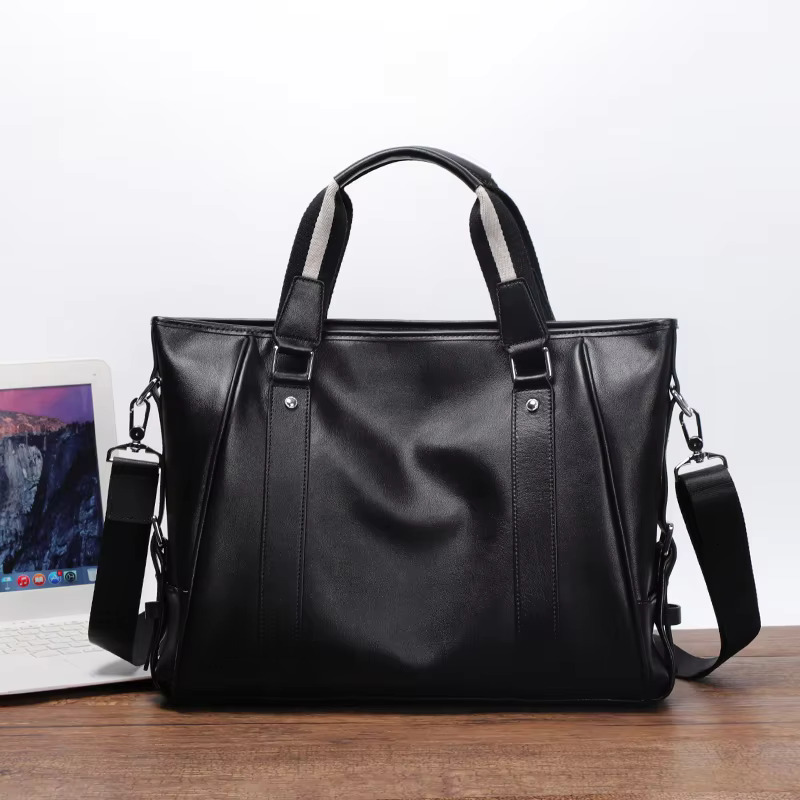 New Design Genuine Leather Men Briefcase 15.6 Inch Laptop Handbag Totes Male Shoulder Messenger Bag