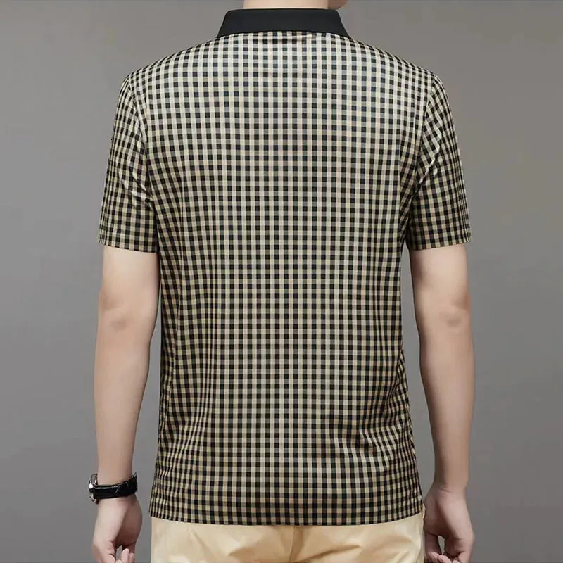Summer mens plain short sleeved polo shirt Koreon basic street clothing fashionable commercial social casual loose top 2023 250207