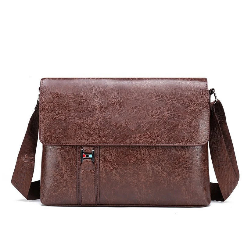 MenS Briefcase PU Leather Ipad A4 Document Shoulder Executive Work Business Work Messenger Crossbody Side Male Bag 250208