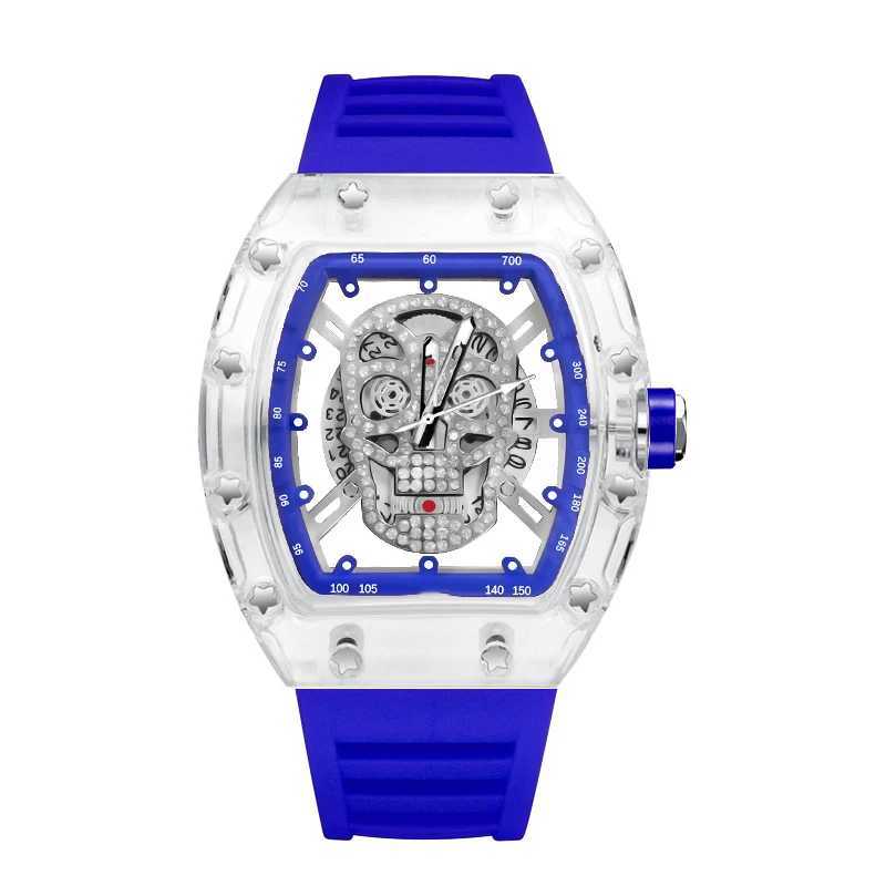 UTHAI L122 New Watch For Men High Beauty Trendy Sports Hollow Transparent Ghost Head Waterproof Wine Bucket Male Clock Watches Z250207