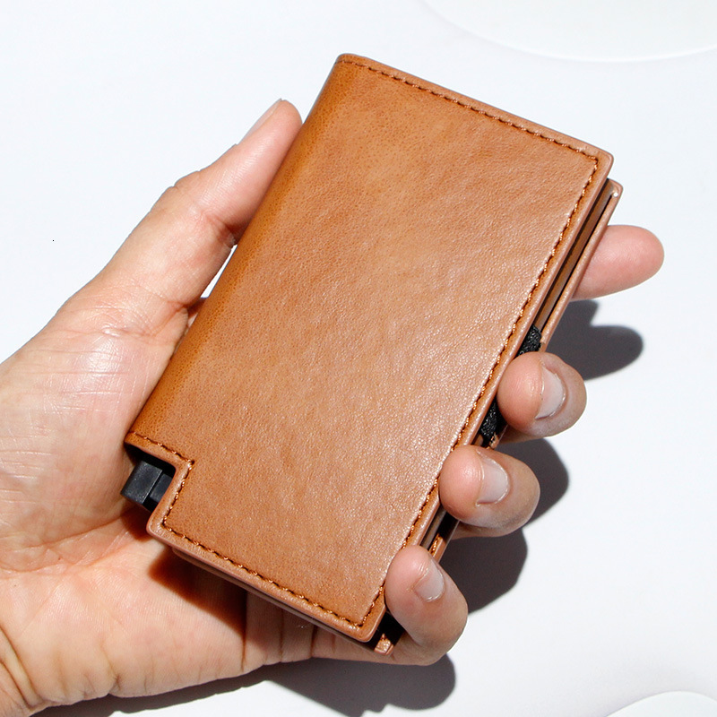 designer bag New minimalist men's wallet FRID multifunctional leather ultra-thin short credit card clip coin purse