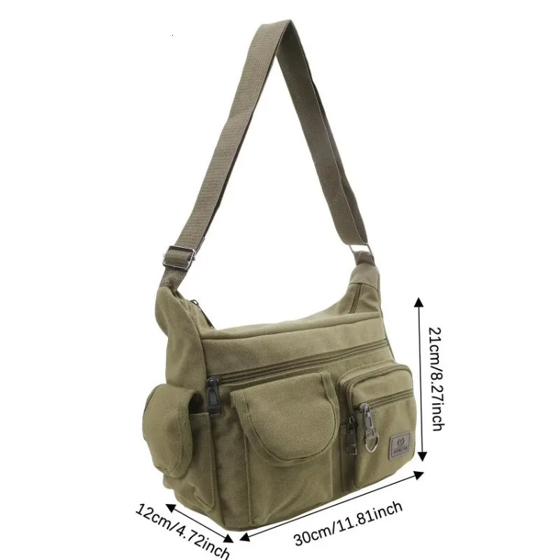 Men Casual Sling Bag Messenger Crossbody Shoulder Unisex Travel Outdoor Vintage Bags250208bj