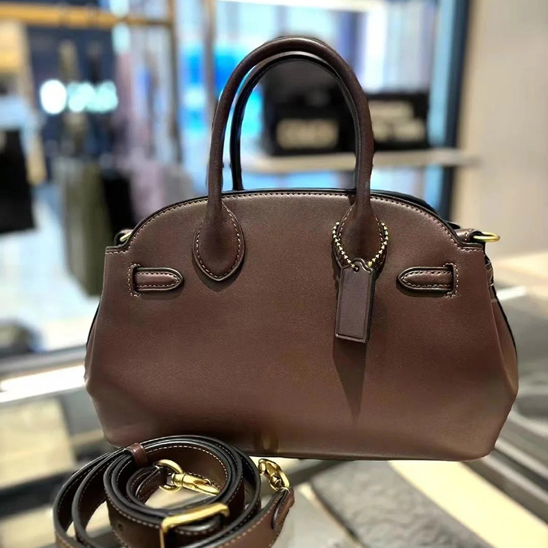 Empire Carryall Designer Tote Bag for Women - Vintage Genuine Leather Crossbody Shoulder Bag, Retro Bowling-inspired Work Commuter Purse