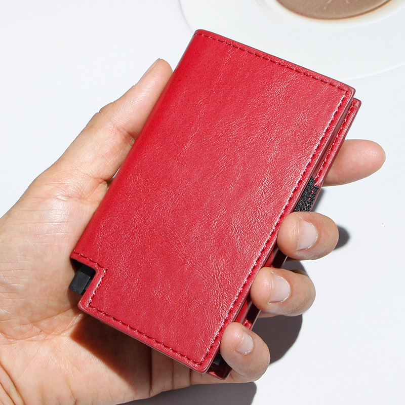 designer bag New minimalist men's wallet FRID multifunctional leather ultra-thin short credit card clip coin purse