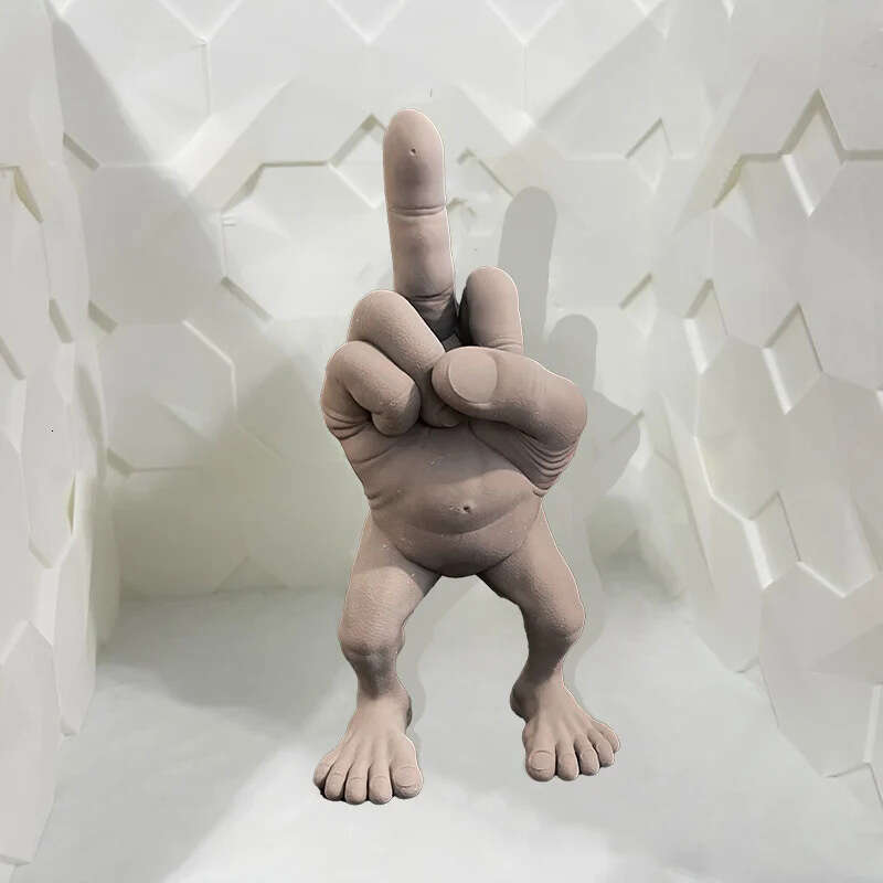 3D Printing Middle Finger Figure With Legs Home Decor Bed Miniatures Antistress Novelties Action Crafts