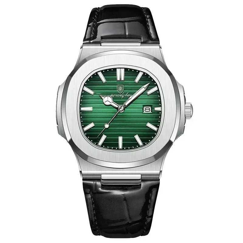 Fashion Business Luminous Calendar Quartz Watch 30MI Waterproof Leather Strap Wirstwatch Men Students Clocks Relogios Z250207
