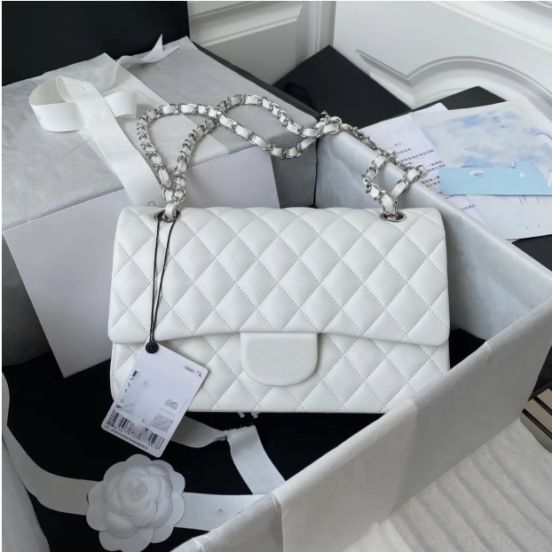 Designer bag high-quality genuine leather bag shoulder bag fashionable double-layer flip bag 25CM caviar sheepskin classic luxury bag handbag crossbody bag 1112