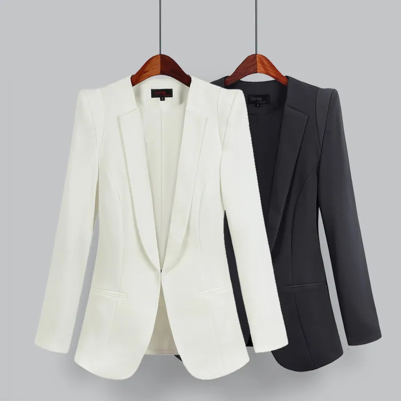 Korean Blazer Suit Jacket Women Autumn Spring Long Sleeve Notched Collar Work Blazers 3XL 4XL 5XL R654 250208wtt