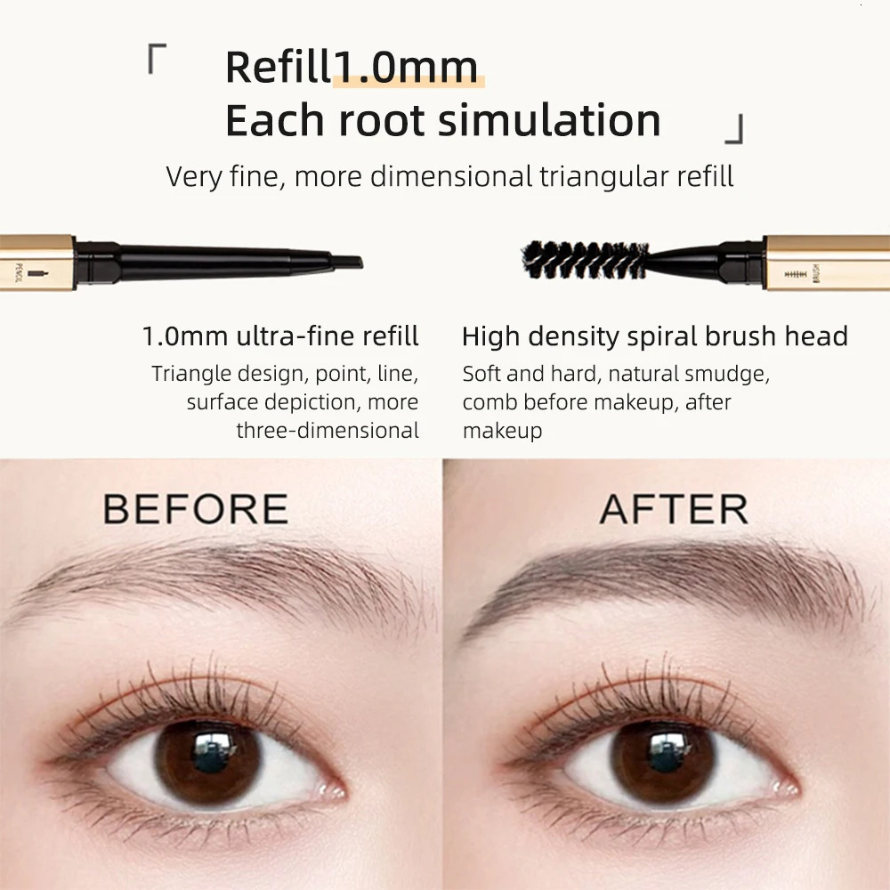5 Colors EyeBrow Pen Makeup for Women Double Head Eyebrow Pencil Long Lasting Waterproof Mascara Enhance Cosmetics Beauty 250108
