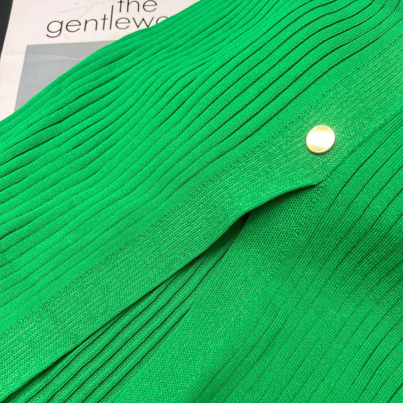 YuooMuoo Women Dress Chic Fashion Notched Rib Knitted Long Office Lady Singlebreasted Package Hips Sweater Vestidos 250208wtt