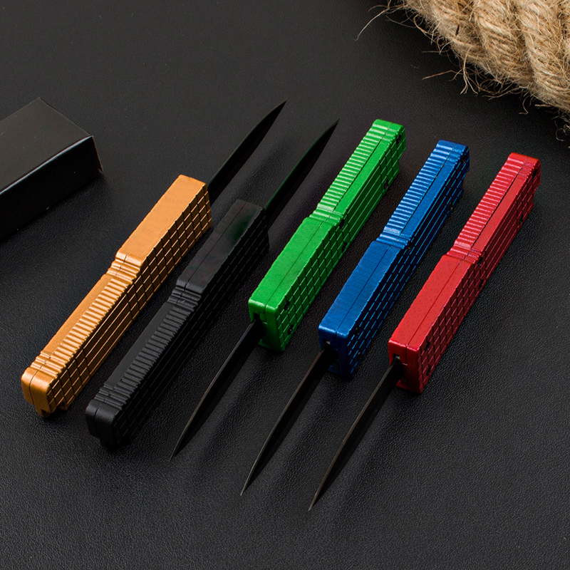 Small Tactical Knife 5Cr15Mov Black Oxide Double Edge Blade Zn-al Alloy Handle Mini EDC Pocket Knives 5 Styles