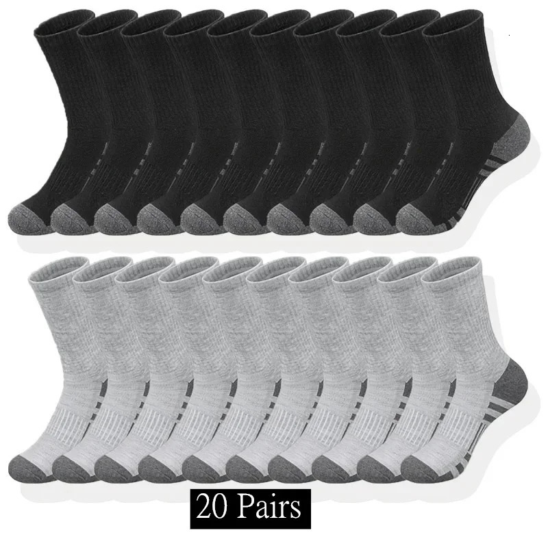 102030 Pairs Mens Classic Crew Socks Unisex Sports for Men Running Basketball Antislip Outdoor Breathable Man 250207