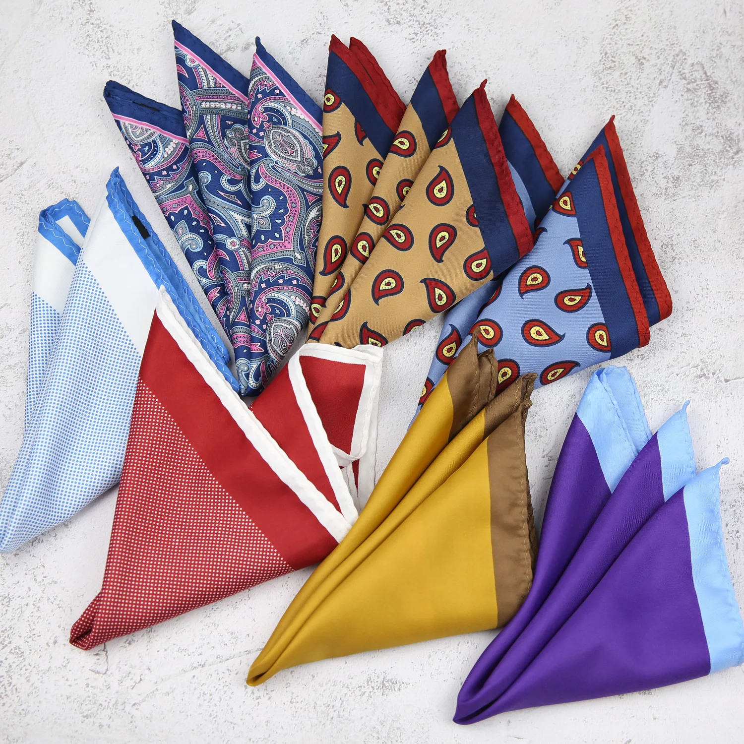 Dot Red Print Pocket Square Floral Chest Towel Paisley Suits Wedding Gentlemen Hankies Mens Handkerchiefs Squares 250114