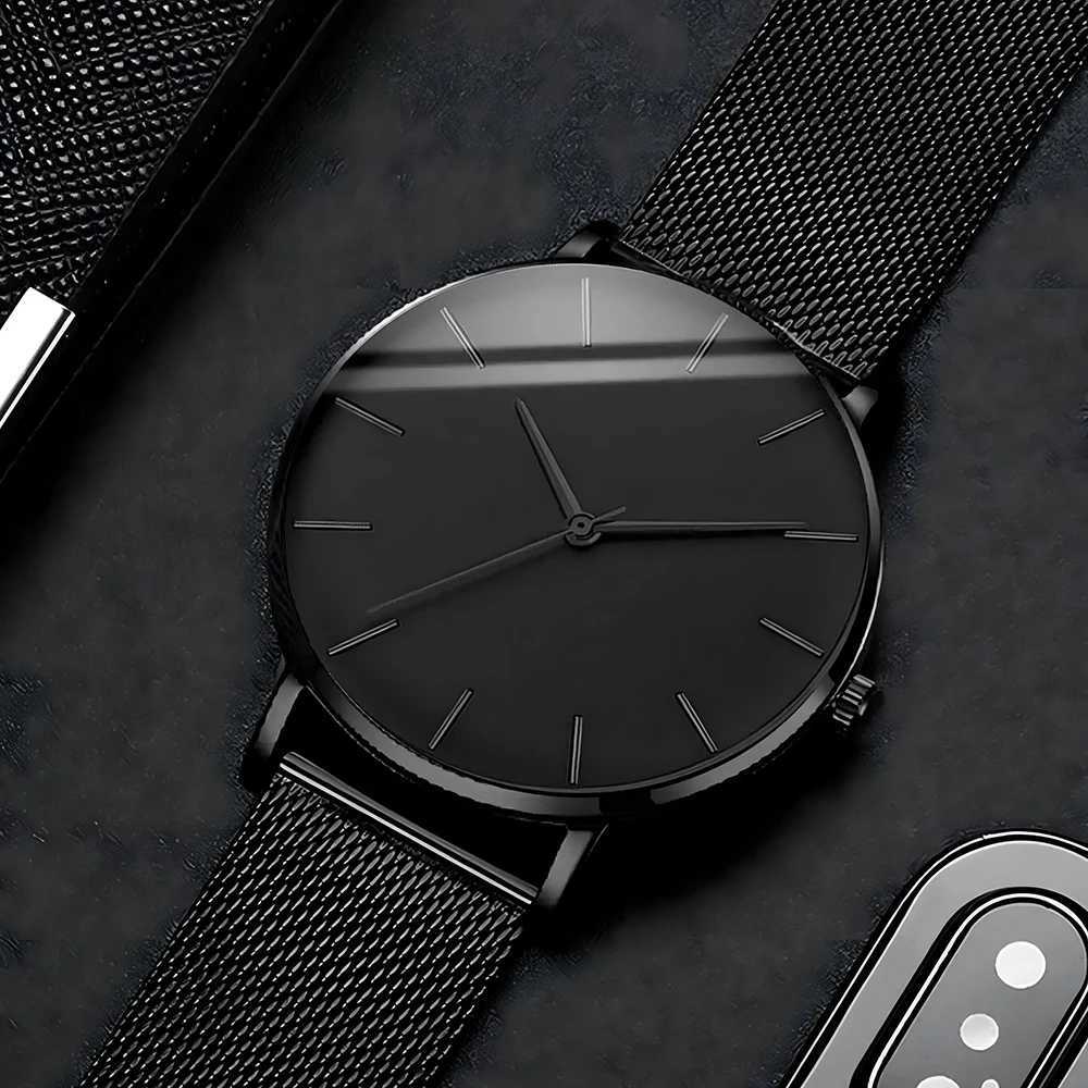 2024 Minimalist Men Fashion Ultra Thin Watches Simple Men Business Stainless Steel Mesh Belt Quartz Watch Leisure Men Watch Z250207