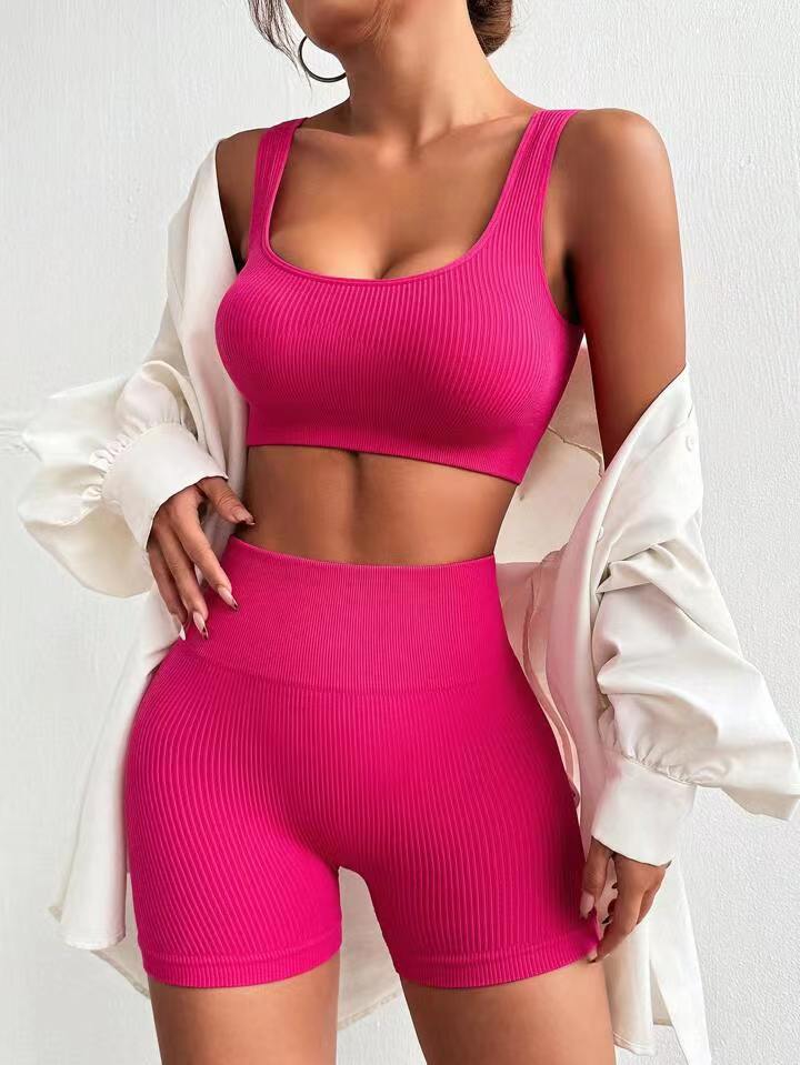 Male and female high-quality designers thread casual yoga clothes bra shorts fashionable fitness clothes tight training sportswear