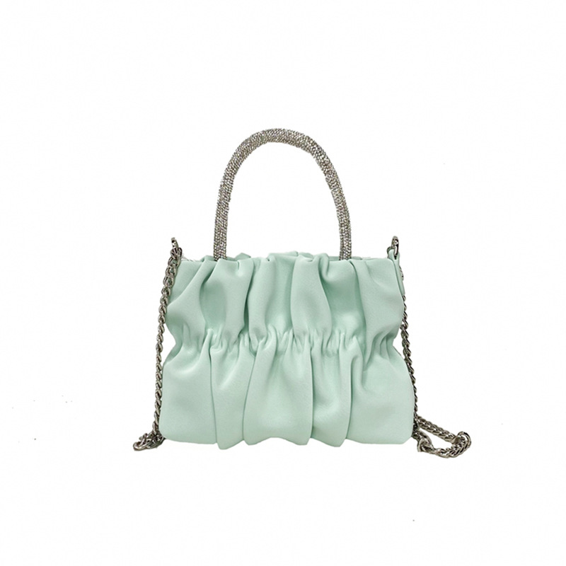 Charming Rhinestone Studded Ladies' Compact Foldover Handbag Sophisticated Crossbody Fashion Accessory