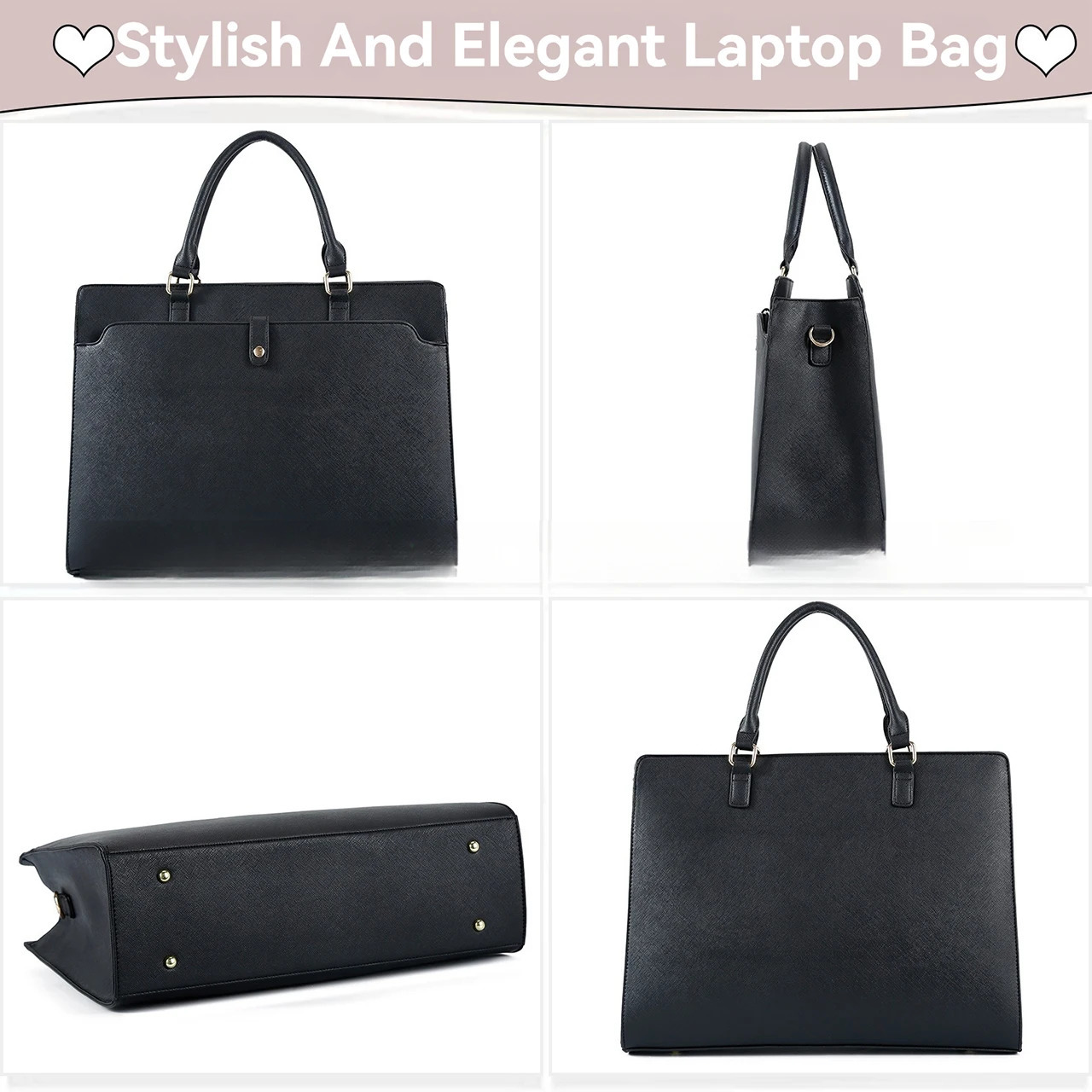 Large Capacity Laptop Bag for Women 15.6 Inch Laptop Tote Bag Leather Work Bag Waterproof Briefcase Business Office Computer Bag 250208
