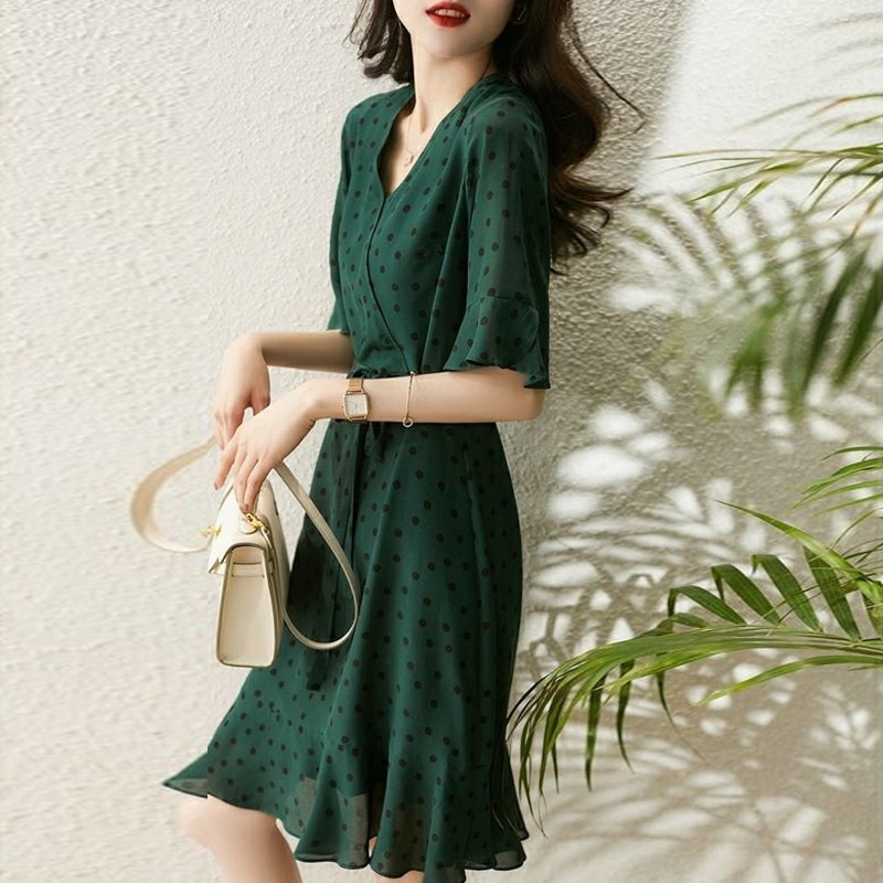 L2320 silk dress Hangzhou silk women's clothing mulberry silk 2025 new summer medium and long skirt