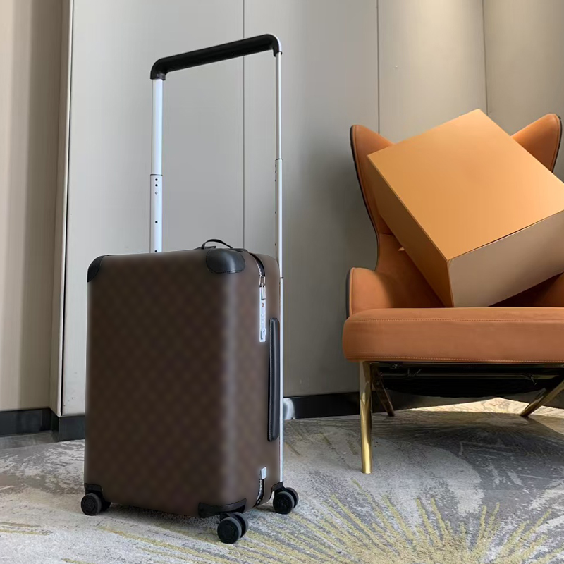 Genuine Leather Luggage Designer luggage Colorful Fashion Trolley Suicase Women's Suitcases Classic Silver Aluminum Trolley High-end Luxury