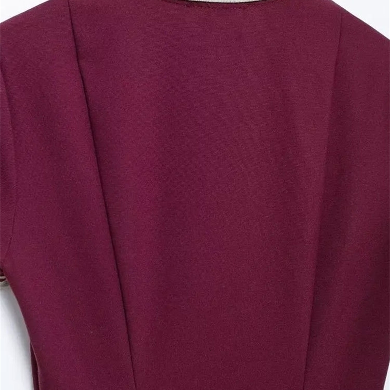 TRAFWomens Contrast Ribbed Pleated Knit Mini Dress Polo Collar Short Sleeves Female Dresses Chic Fashion y250206
