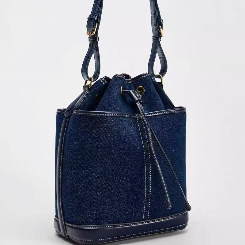 designer bag 2024 Autumn/Winter New Product Denim Handbill Shoulder Fashion Canvas Bucket Bag