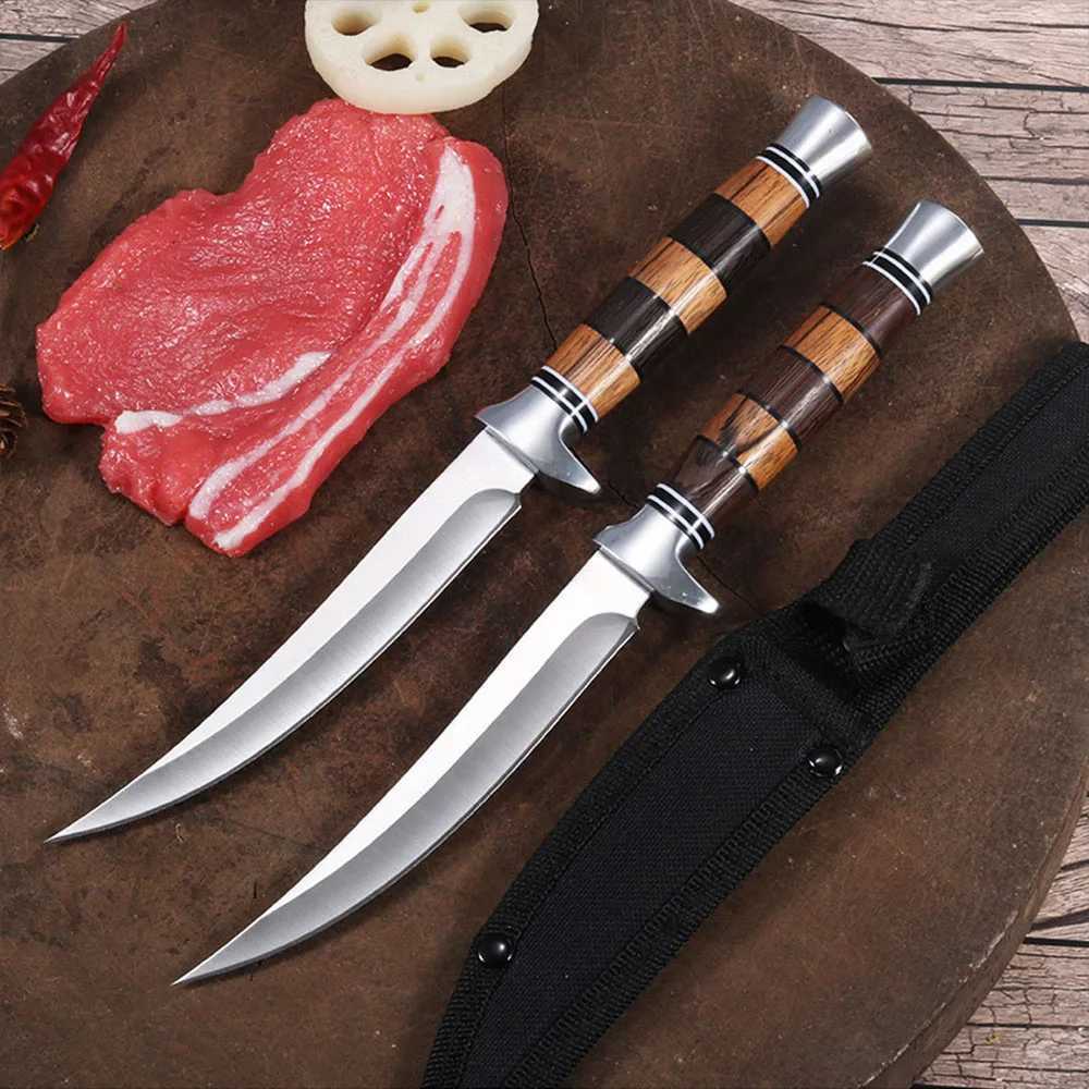 Sashime Knife Fish Filleting Knife Wood Handle High Stainless Steel Kitchen Knives Meat Cleaver Butcher Knife Chef Slicing Tools W250208
