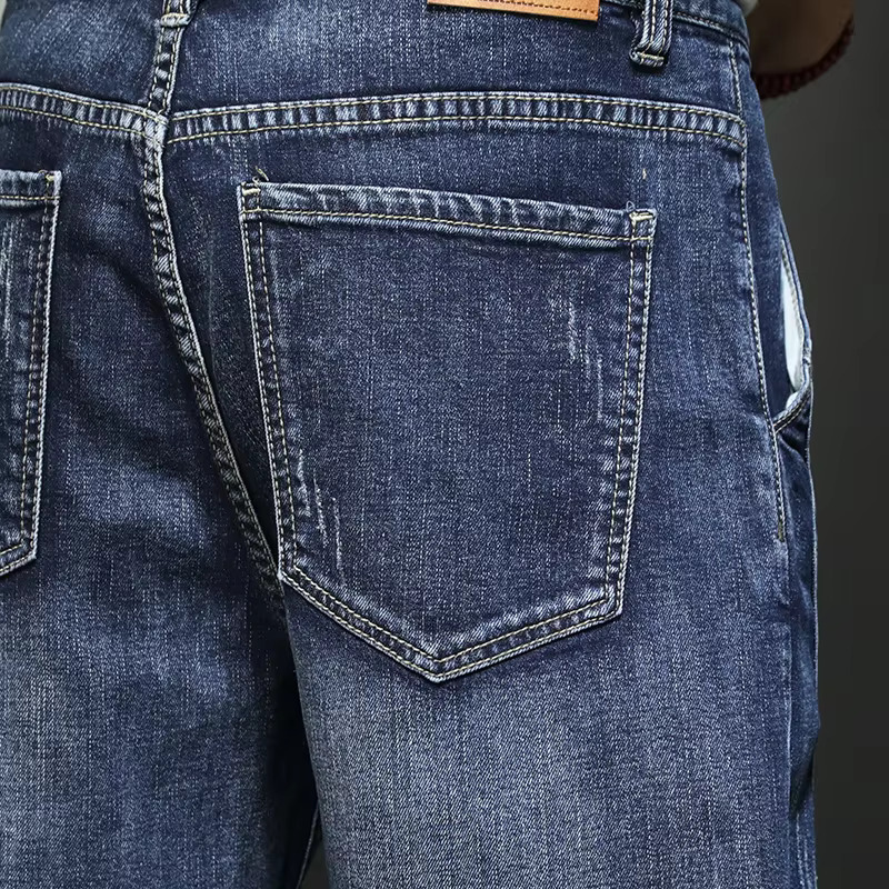 2024 New Summer Thin Men's Loose Straight Stretch Casual Denim Shorts Large Size 42 44