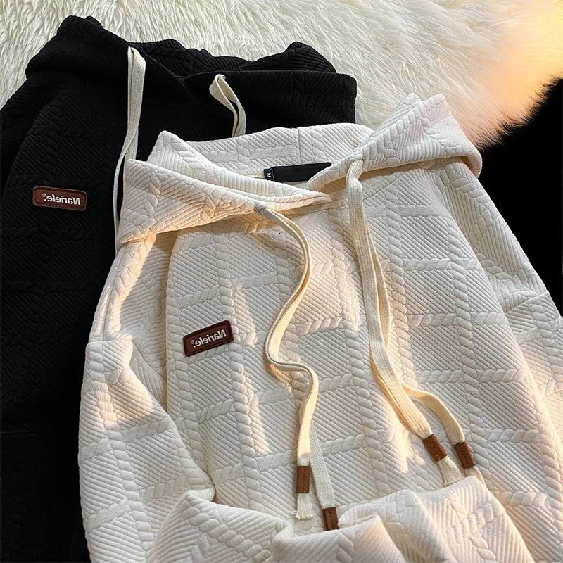 Autumn Sweatshirts for Men Hoodies Harajuku Plaid Print Casual Thin Coat Fashion Streetwear Long Sleeve Tops Clothing 250207