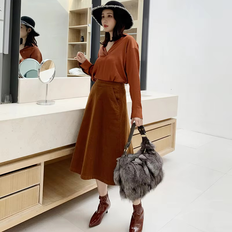 FXFURS 2021 New Real Women Message Single Shoulder Crossbody Bags Sier Fox Fur Large Lady Clutch Bag