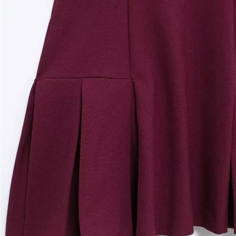 TRAFWomens Contrast Ribbed Pleated Knit Mini Dress Polo Collar Short Sleeves Female Dresses Chic Fashion y250206