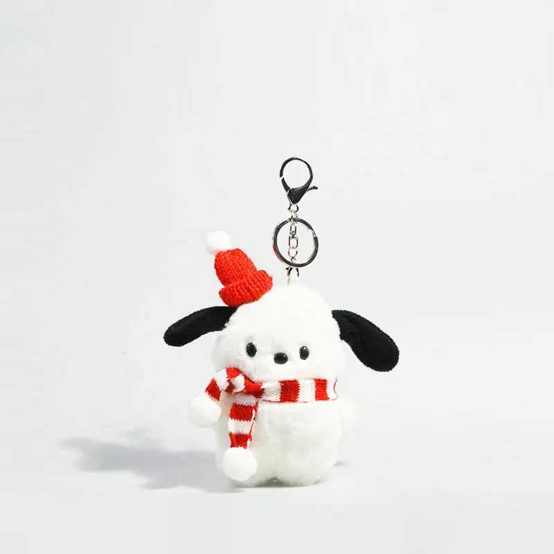 Plush Toys Doll Keychain Kaii Pochacco Anime Pendant Keyring Cute Children Toy Plushie Keychains Girls Birthday Gifts Y250208