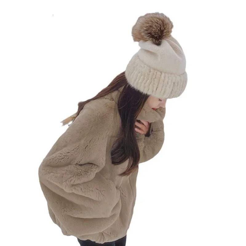 Womens AutumnWinter Style Thickened Warm Lamb Wool Short Jacket Tweed LooseFit Overcoat From China Mainland 250113