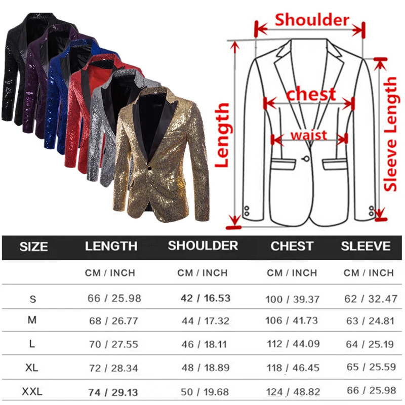 Shiny Gold Sequin Glitter Embellished Blazer Jacket MenNightclub Prom Suit BlazerMale Costume Homme Stage Clothes For Singers 250208Z