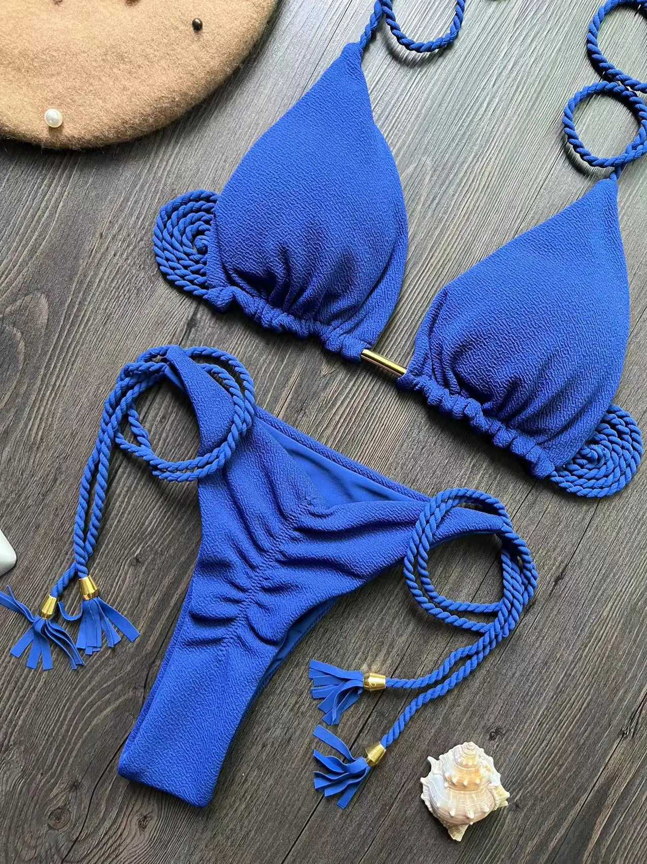 RUOTONSEPT Sexy Braiding rope Bandage Bikini Set Womens Swimsuit Twopiece Triangle Swimwear Bathing Suit Brazilian Biquinis 250206