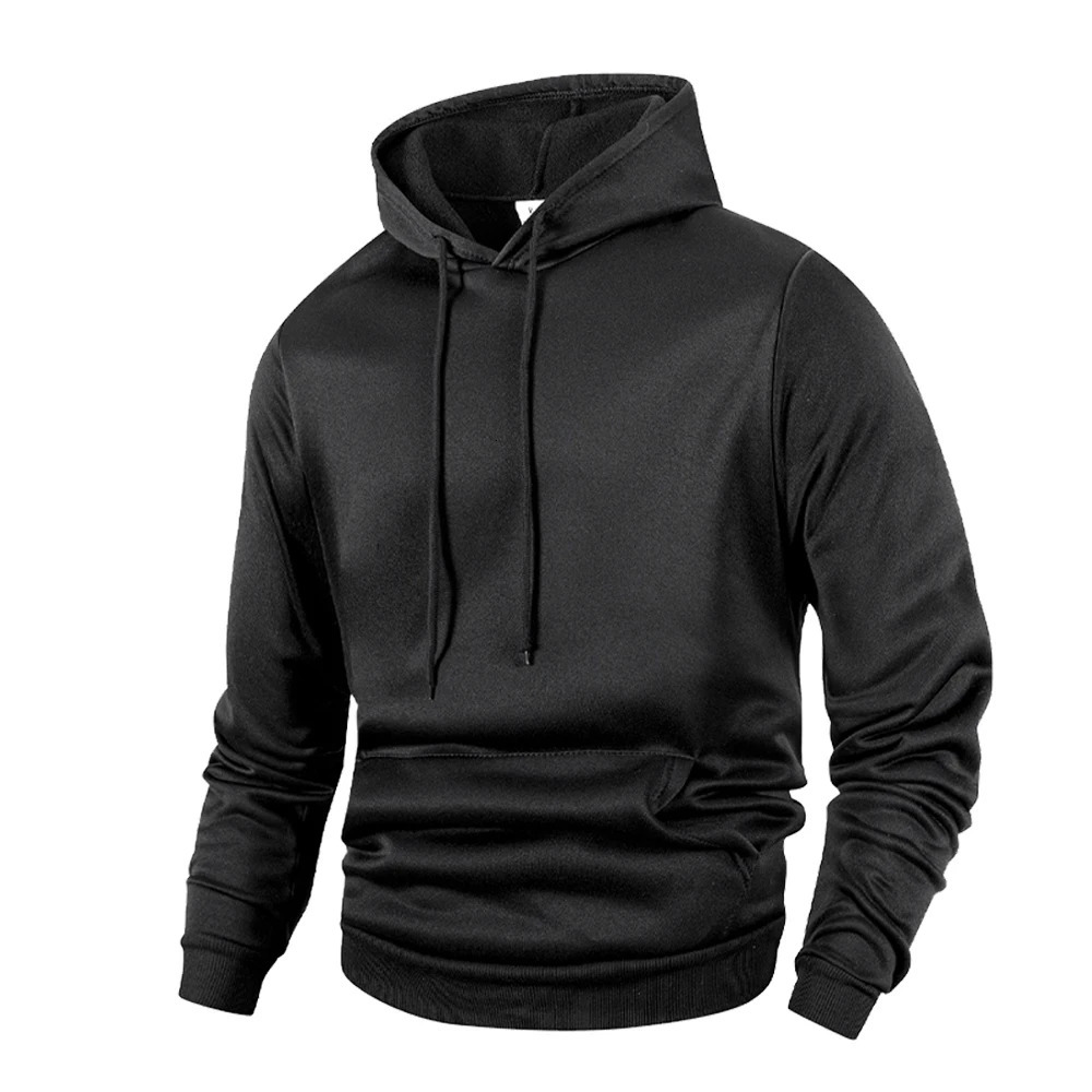 Mens casual thick hoodie autumn and winter long sleeved zipper fashionable loose solid color sportswear spring warm outdoor 250207