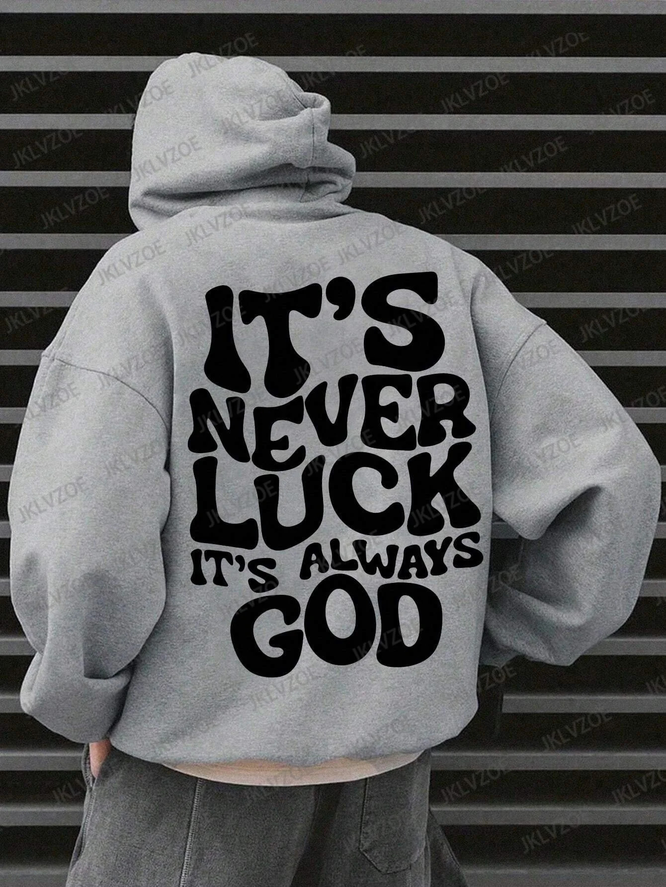 This is never lucky its a letter from God mens clothing autumn wool sports zippers casual cotton hoodies streetwear 250207