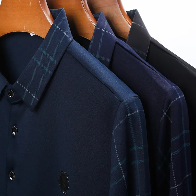 Spring Autumn Contrast Color Plaid Fashion Long Sleeve Polo Shirts Man High Street Casual Button Korean Style Y2K Pullovers 250207