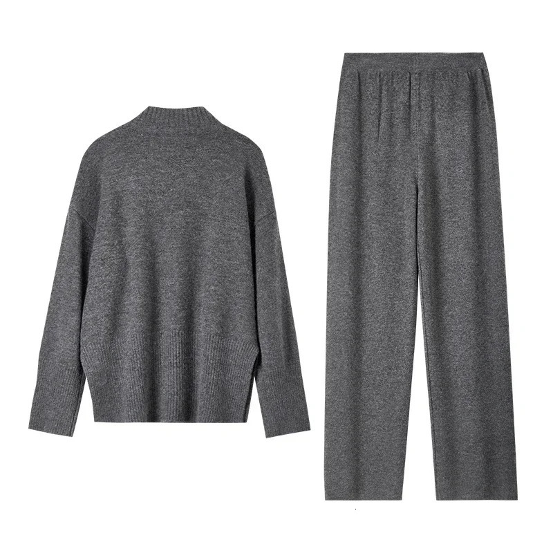 SENTUBILA Comfort Knit 2-piece Pants Set for Women Winter Knitted Floral Sweater Elastic Waist Pants for Women Knitwear W44Z57200 250207